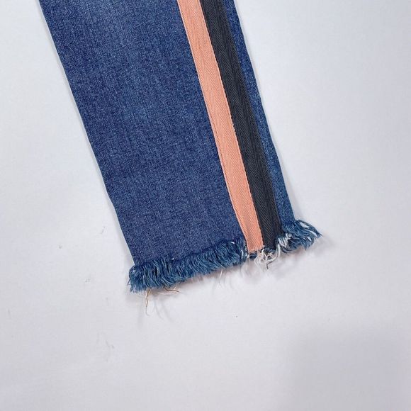 Sandrine Rose Jeans Women's‎ Size 25 Skinny Mid Rise Medium Wash Tuxedo Stripe - Picture 3 of 12